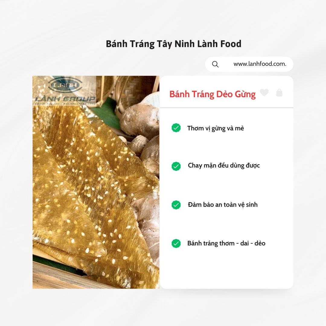 BÁNH TRÁNG DẺO MÈ GỪNG SỮA