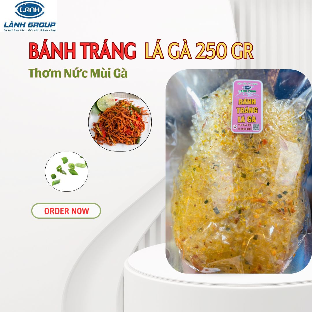 Bánh Tráng Lá Gà 250GR LÀNH FOOD – Món Ăn Vặt Thơm Nức Mùi Gà, Chuẩn Vị Tây Ninh