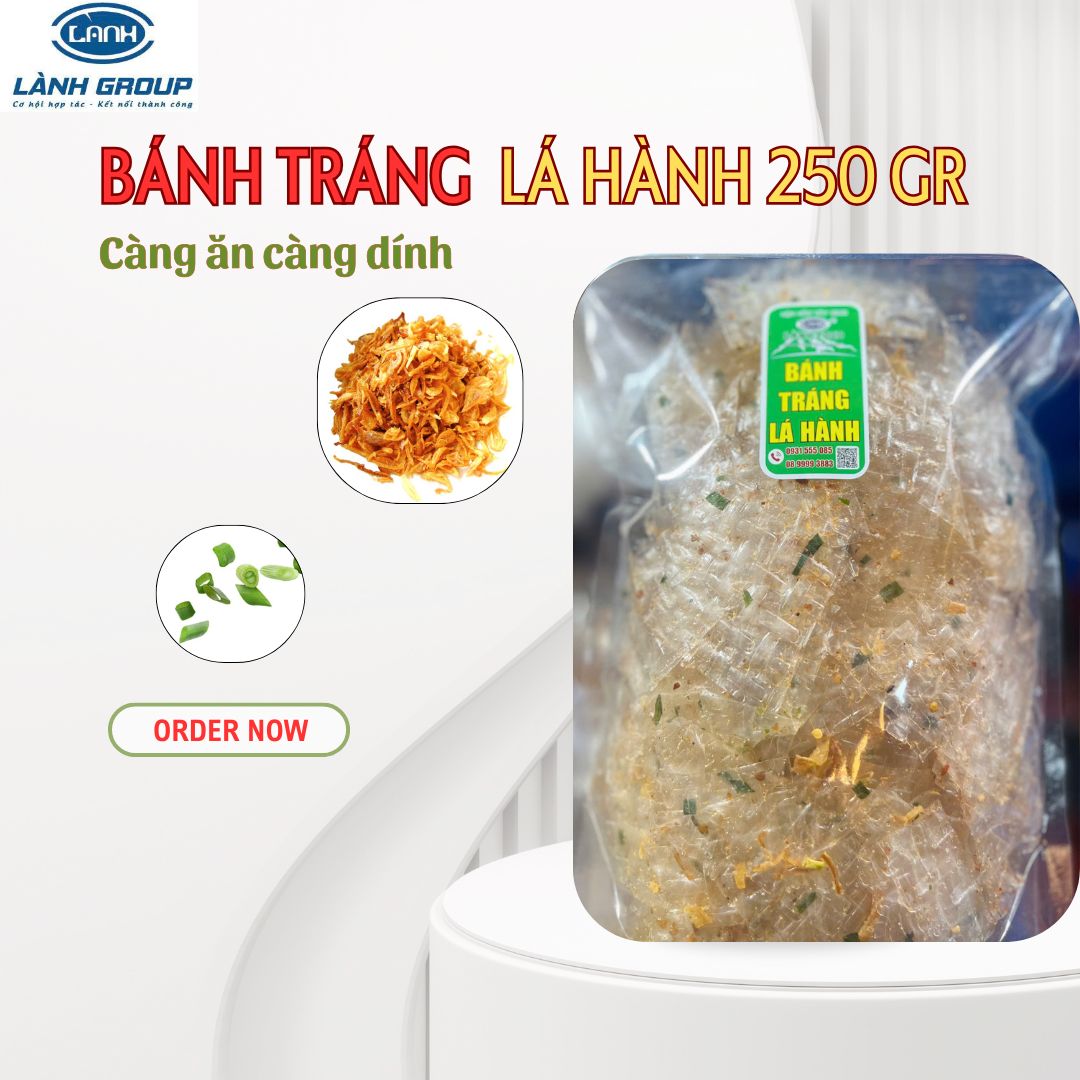 Bánh Tráng Lá Hành 250GR LÀNH FOOD – Món Ăn Vặt Dễ Gây Nghiện