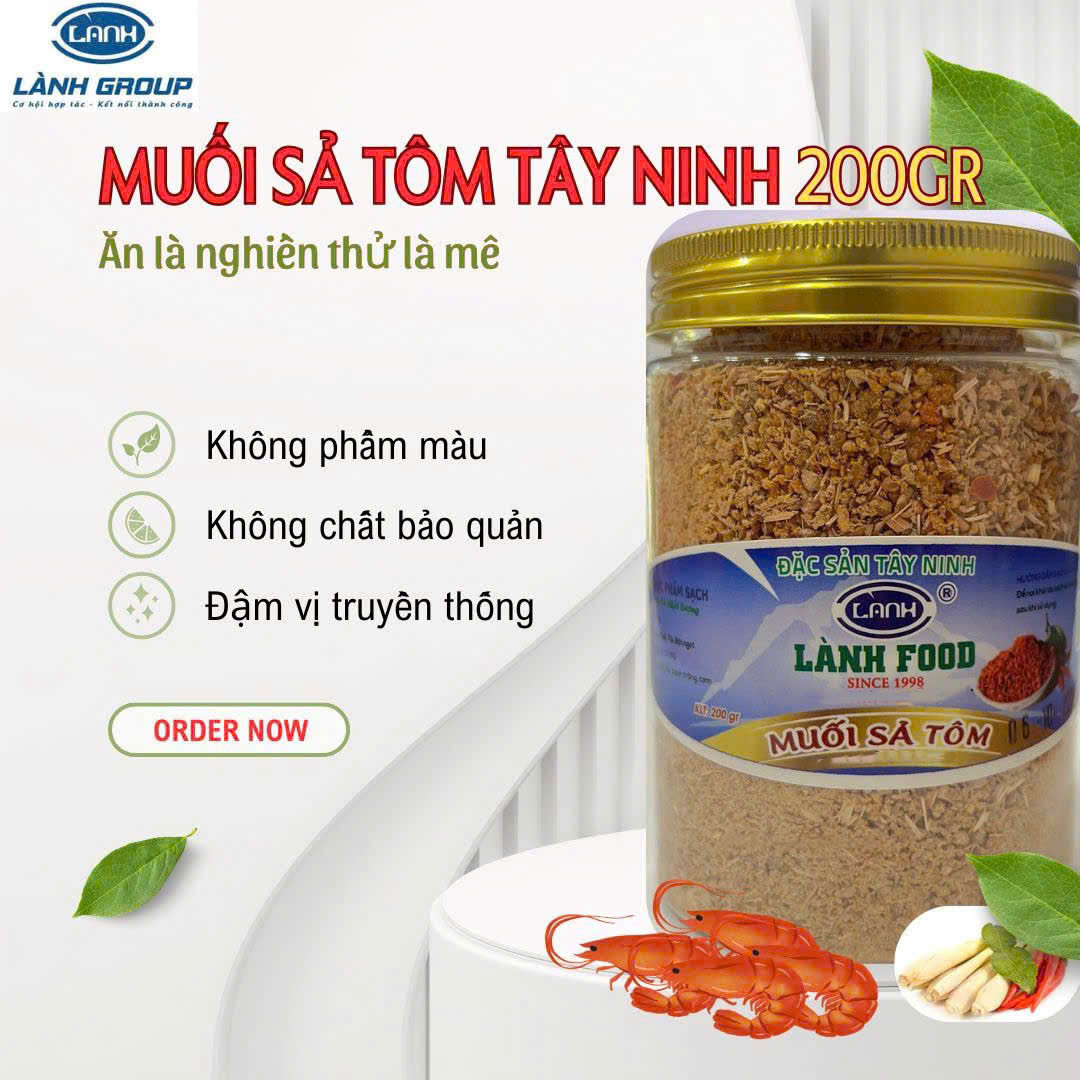 Muối Sả Tôm 200GR LÀNH FOOD – Gia Vị Rang Tay Chuẩn Tây Ninh, Thơm Lừng Mùi Sả – Đậm Đà Vị Tôm – Cay Nồng Quyện Hấp Dẫn